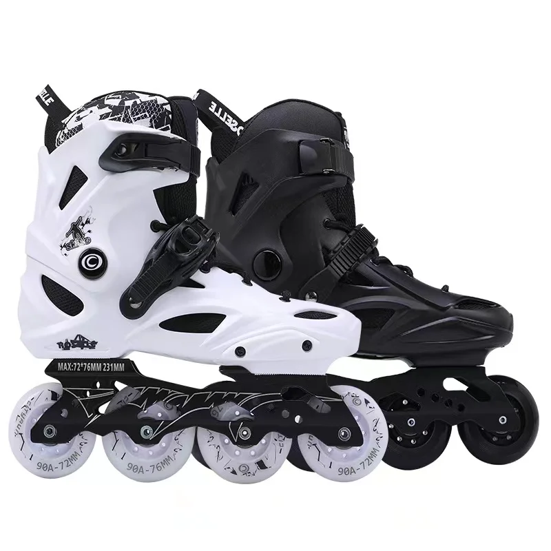 

Wholesale Roselle Inline Speed Skates for Adults Aluminum Alloy Frame Leather Sole Outdoor Roller Skating Shoes