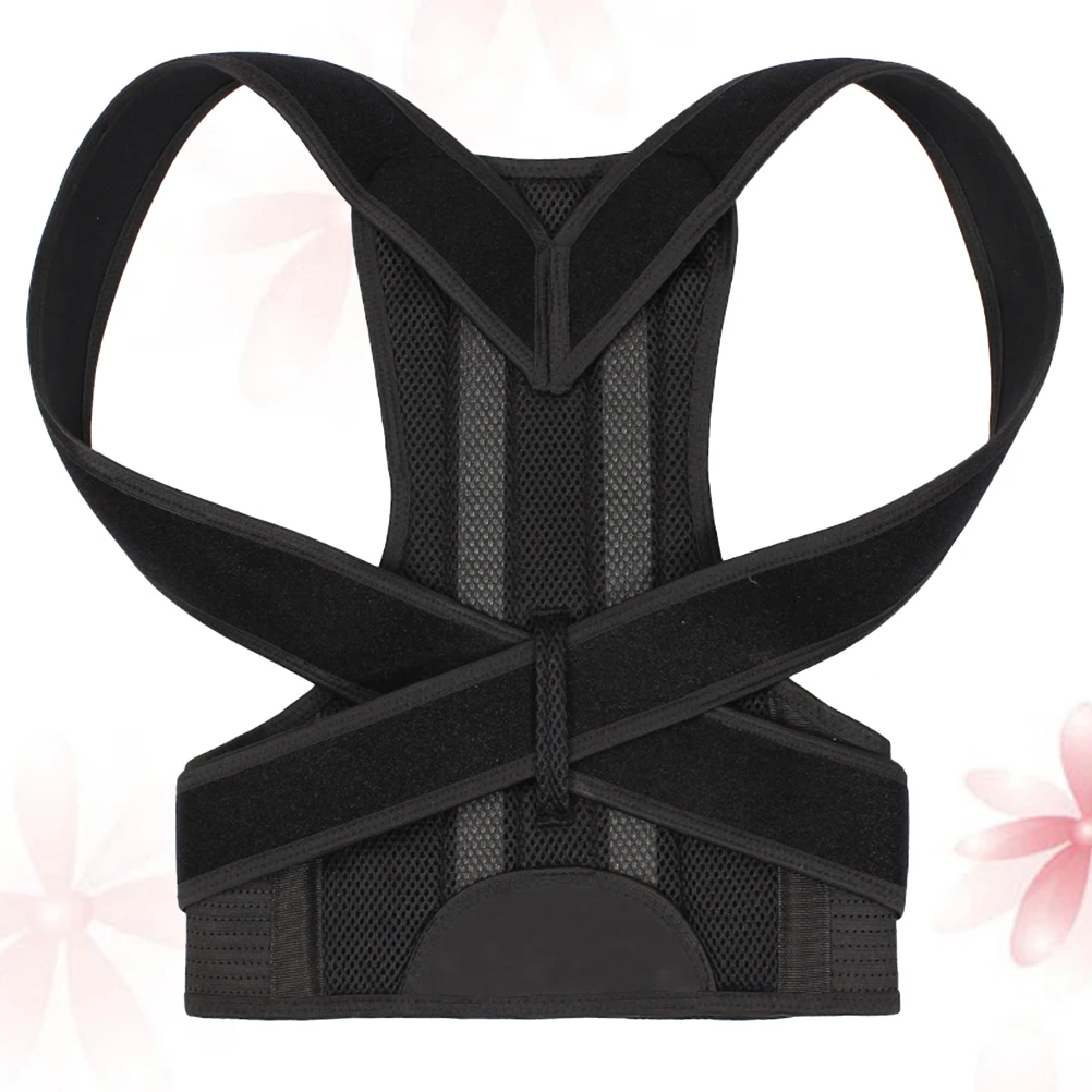 

1 pc Back Posture Corrector Belt Humpback Correction Supporter Breathable Back Brace For Men Women Black Comfortable Long Wear