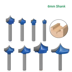 1PC 6MM Shank Milling Cutter Wood Carving Solid Carbide Round Nose Bits Round Point Cut Bit Shaker Cutter Tools For Woodworking