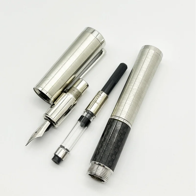 Lanlan-Luxury Classic MB Fountain Pen, Rollerball Pen, Mahatma Gandhi Metal Writing Smooth with Serial Number, Limited Edition