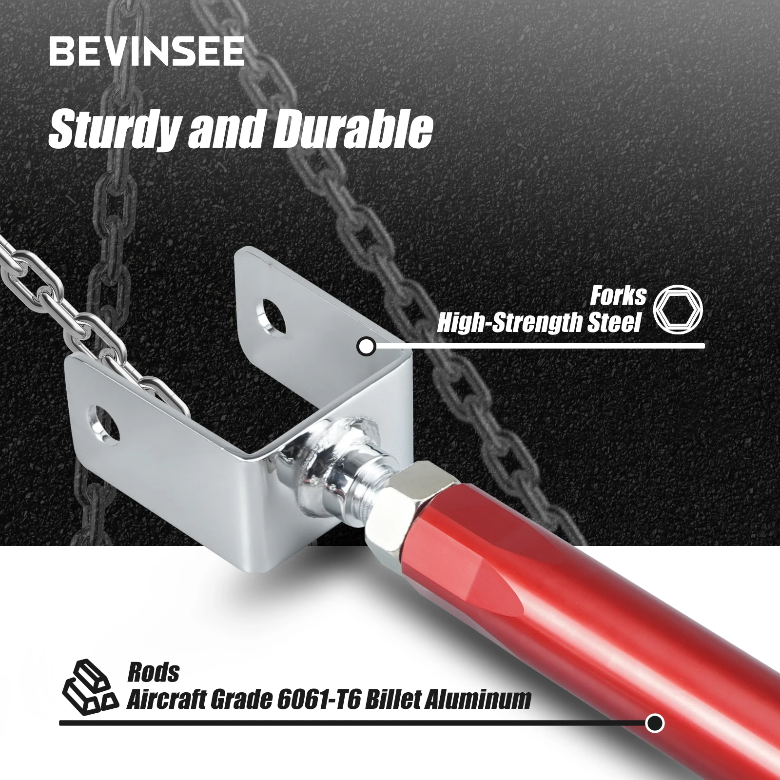 BEVINSEE +/- 2° Adjustable Rear Lower Camber Control Arms for BMW E36 E46 325i 328i 330i