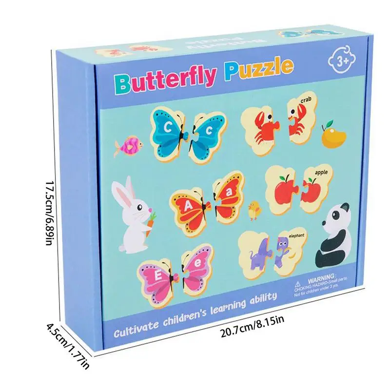 لغز الأبجدية الخشبية الحيوانات الخشبية التعليمية بانوراما المهارات الحركية الدقيقة تعلم الأبجدية لغز للأطفال 3 سنوات رياض الأطفال
