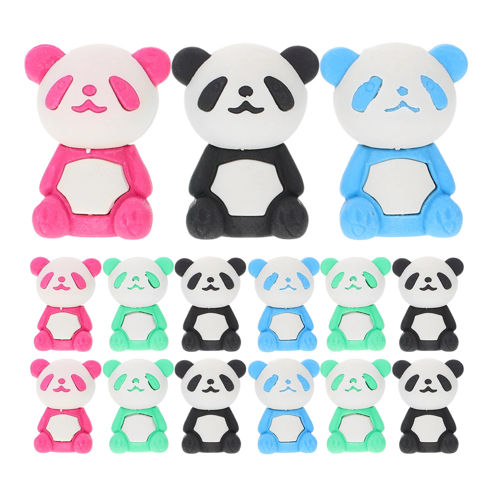 

16Pcs Cartoon Panda Rubber Vibrant Mini Erasers for Students Kindergarten Use Fun Stationery Reward Goodie Bag Favor