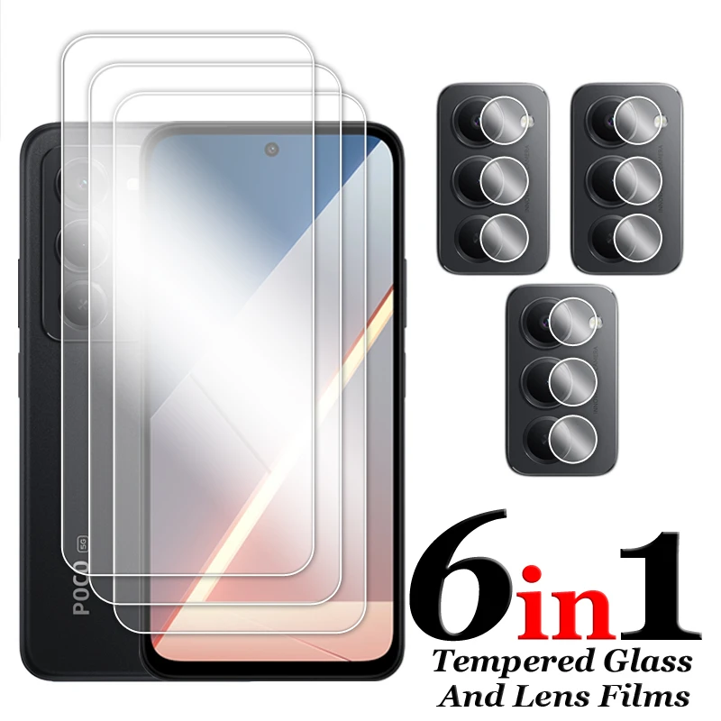 

For Poco M8s 5G Glass For Xiaomi Poco M8s Tempered Glass 6.9 inch Transparent HD Screen Protector For Poco M8s Lens Film
