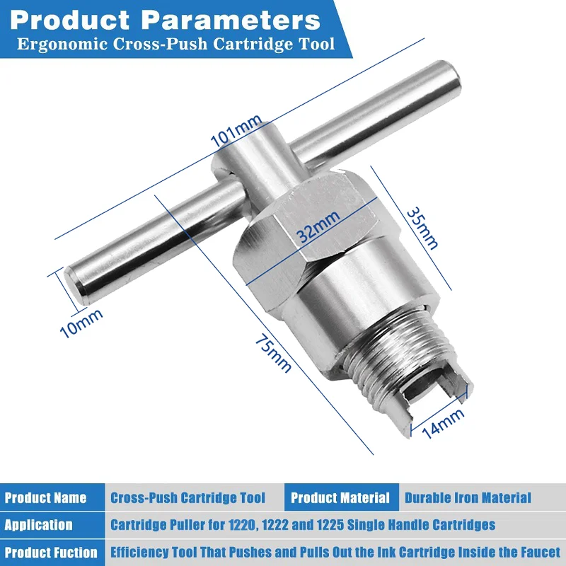 Cartridge Puller Clip For Moen Sink Bathroom Shower Tub Faucet Install Repair Removal Wrench For Brass and Plastic Cartridges