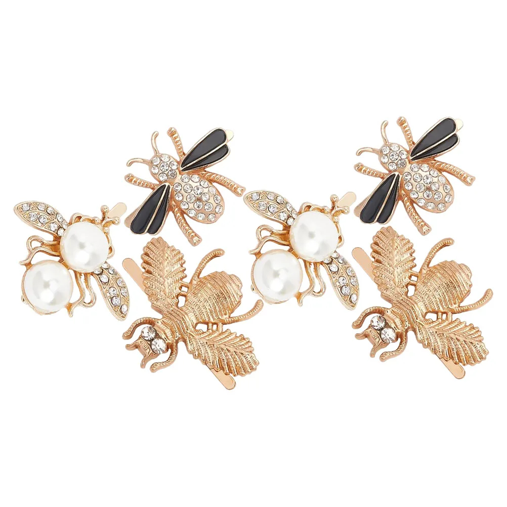 

6pcs Bumblebee Shoe Clips Elegant Detachable Buckles Decorations Zircons Alloy Charms Shoes Accessories Embellishments
