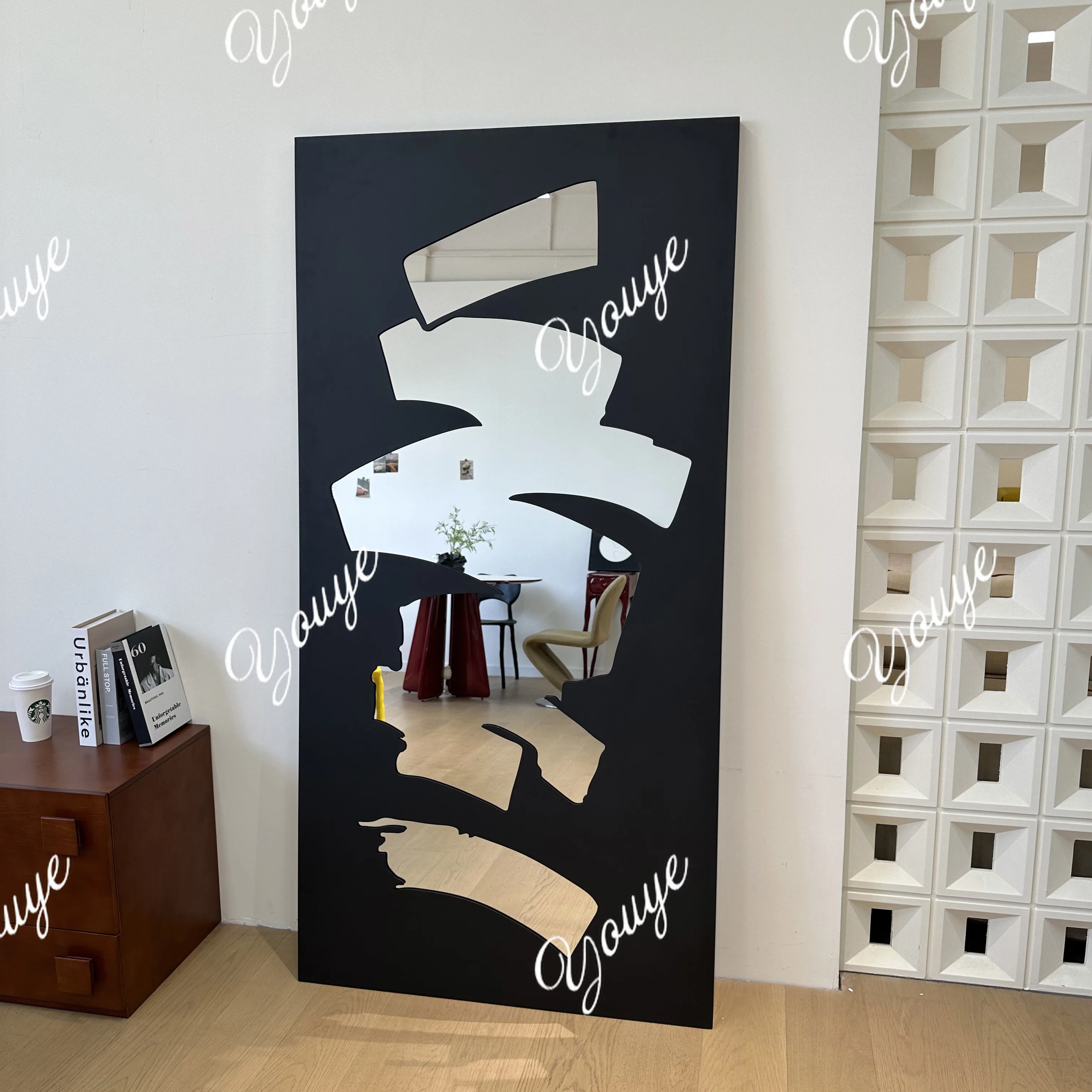 

European creative mirror designer full-length mirror household wall-mounted decorative art mirror oil painting wind cleaner glas