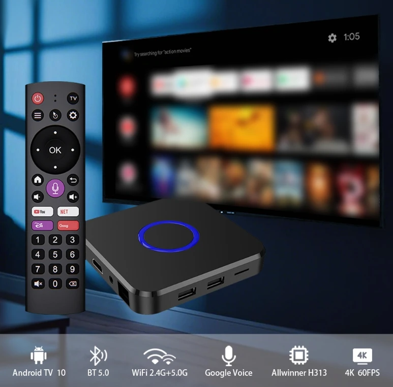 جهاز فك التشفير 8K، جهاز Android Smart Tv Box Network Player Dual Wifi Projection Screen Tvbox