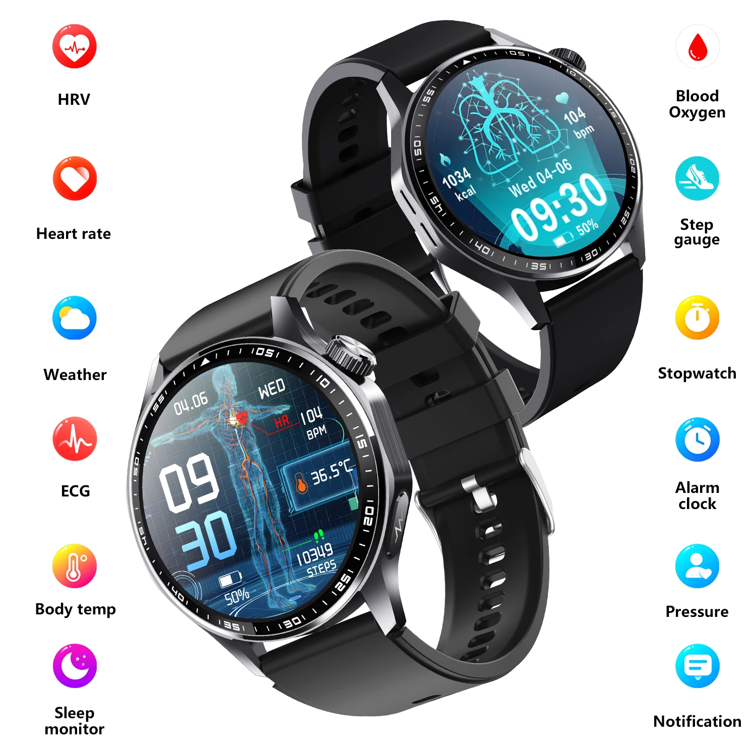 F210smart Watch Ecg Monitoring Physical Health Analysis 1.55-inch Hdlarge Screen Fall Emergencycall Accurate Heart Rate Tracking