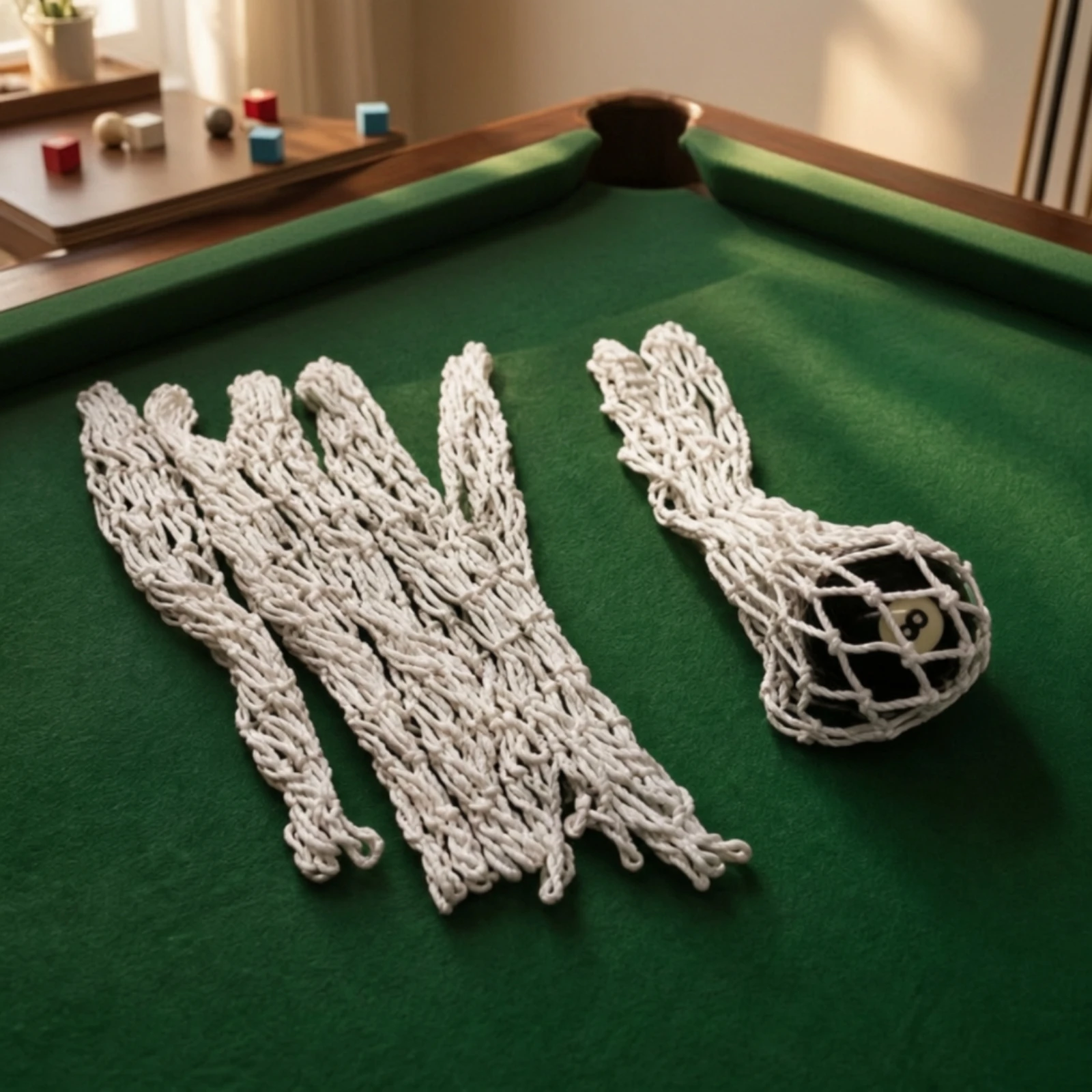 6 Pieces Billiard Pocket Net Sturdy Pool Table Pocket Net Woven Long-Lasting for Game Room
