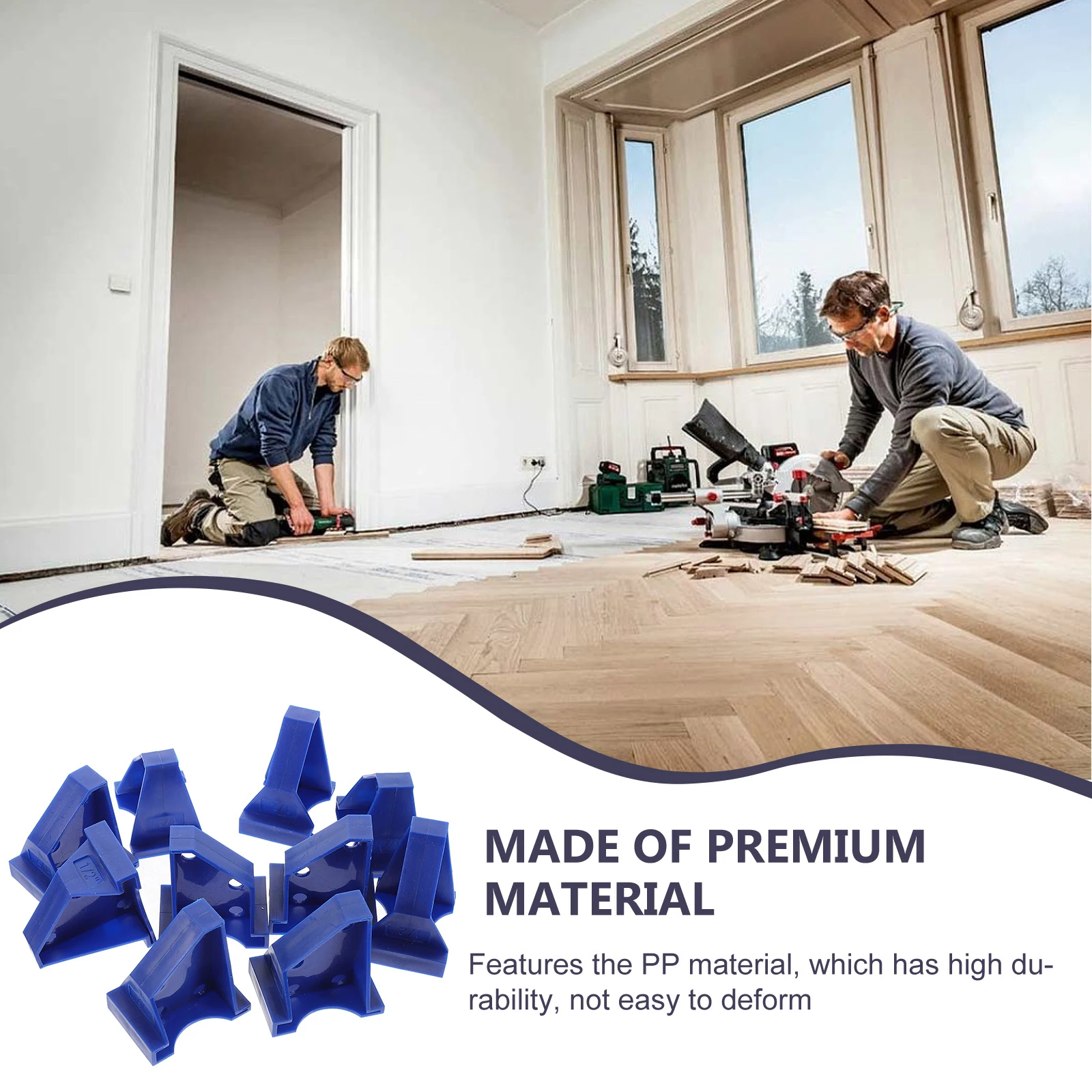 

20pcs Wooden Floor Installation Gaskets Reusable Tools Spacer Laminate Hardwood Vinyl Plank Flooring Construction Parts
