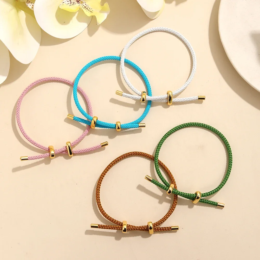 High Quality Wire Rope Bangle for Women Colorful Handmade DIY Men Bracelets Adjustable Rope Bracelet Jewelry Wholesale
