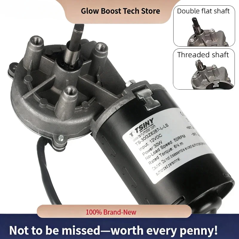 

Glow High Torque Worm Gear Reducer 12V 24V Reversible Metal Gear Motor Right Angle Worm Gear Motor Garage