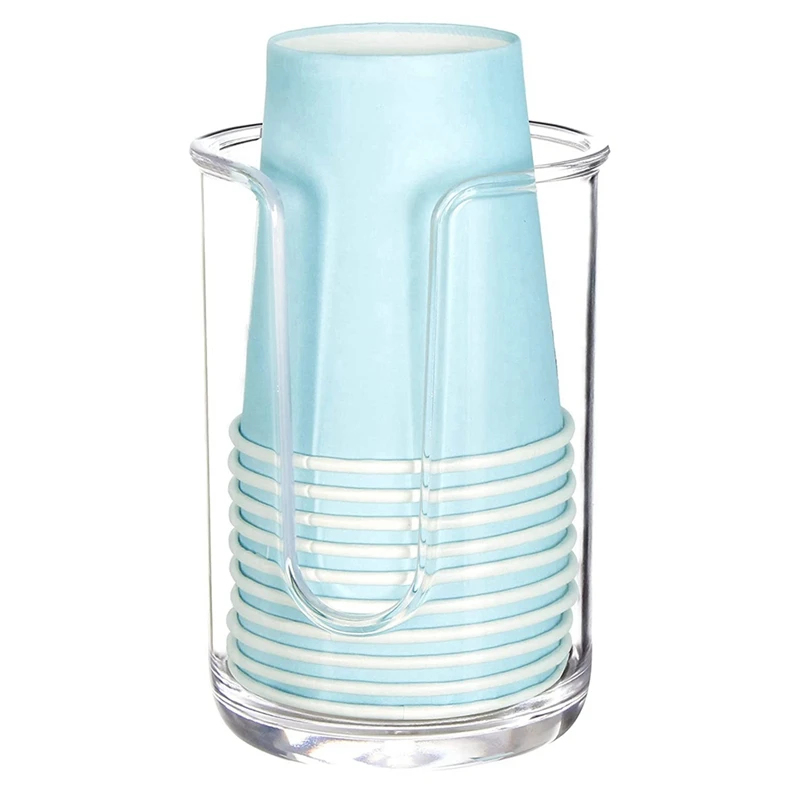 Acrylic Bathroom Cup Dispenser Holder For Disposable Paper Cup,Mouthwash Cups Holder For Bathroom Guest Room Counter