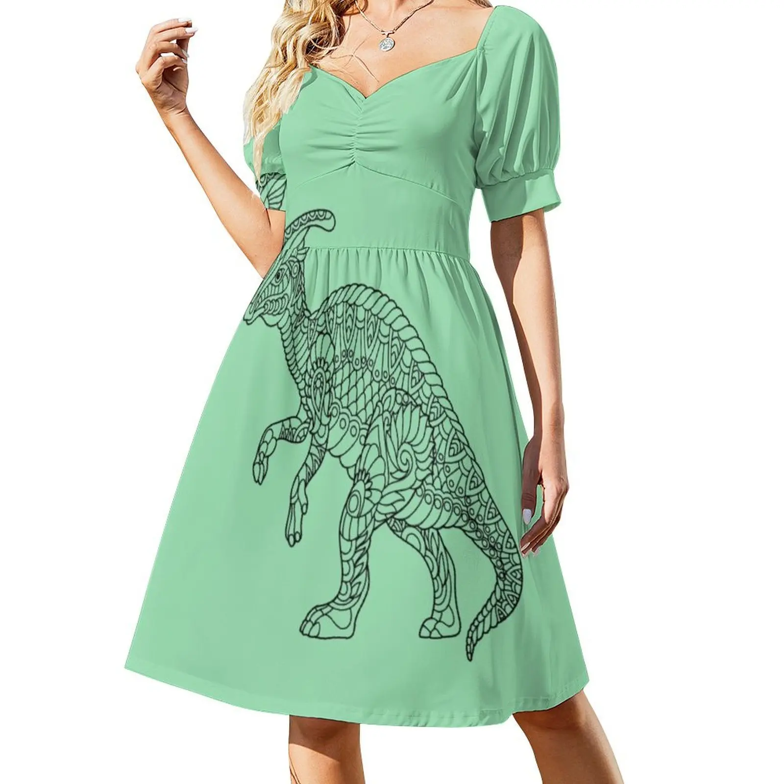 Hadrosaur Dinosaur Relaxing Design Short Sleeved Dress women's evening dresses 2025 women's elegant loose dresses Dress