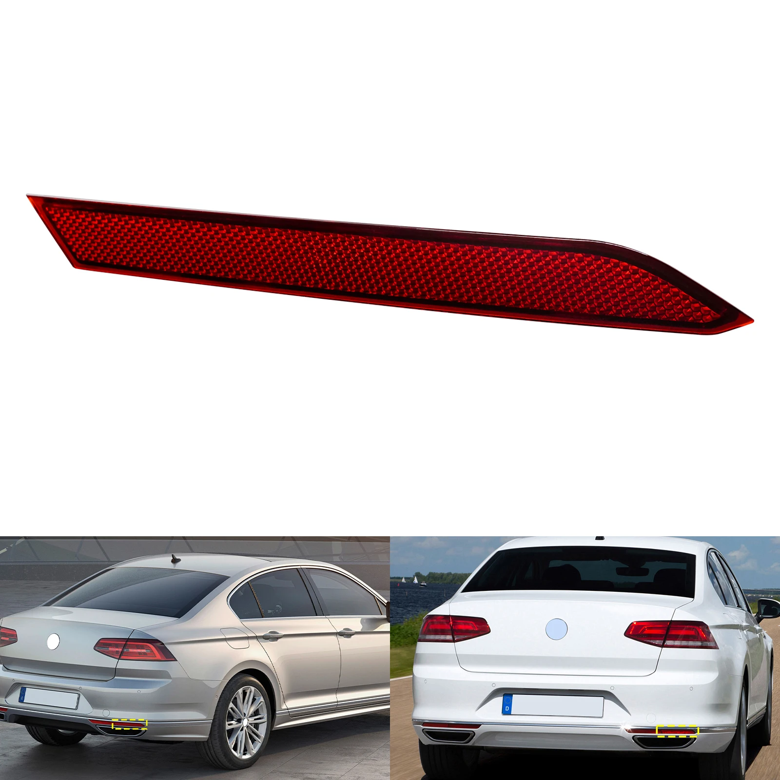 For 2014-2019 VW Passat B8 Rear Right Outer Bumper Reflector Tail Light Assembly
