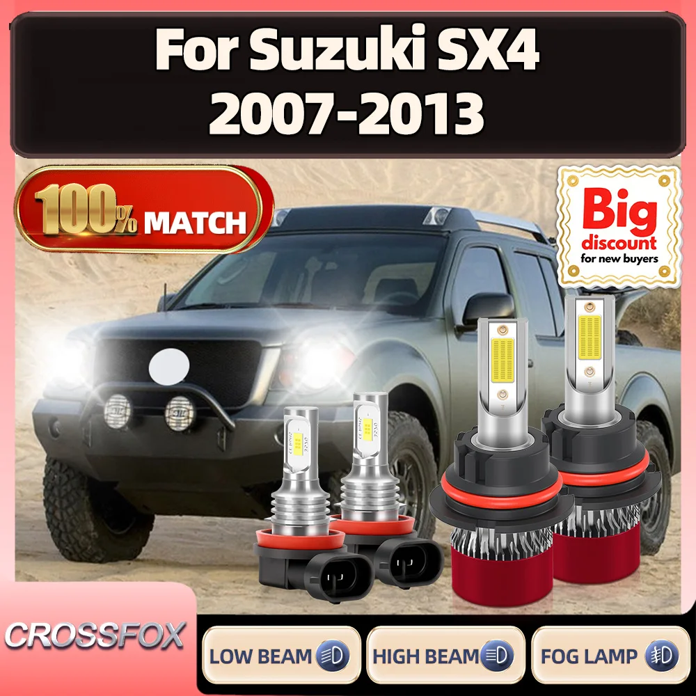 

CROSSFOX для Suzuki SX4 2007 2008 2009 2010 2011 2012 2013 Turbo светодиодная лампа для фар 40000LM Высококачественная ампула для фар 200 Вт