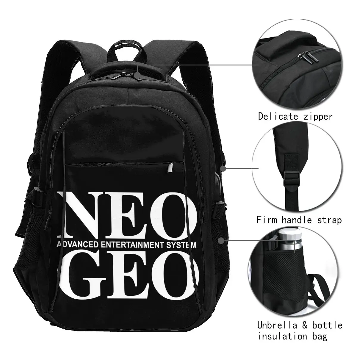 New Neo Geo Pro Gear Spec Logo Usb Backpacks Fashion Tote Travel Hiking Usb Port Notebook Bags