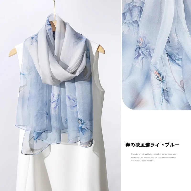 上海ストーリー-本物のシルクスカーフ-トラベルショール-ロングスカーフ-ヘッドスカーフ-シルクギフトボックス-ママへのギフト-桑シルク-冬-夏-秋