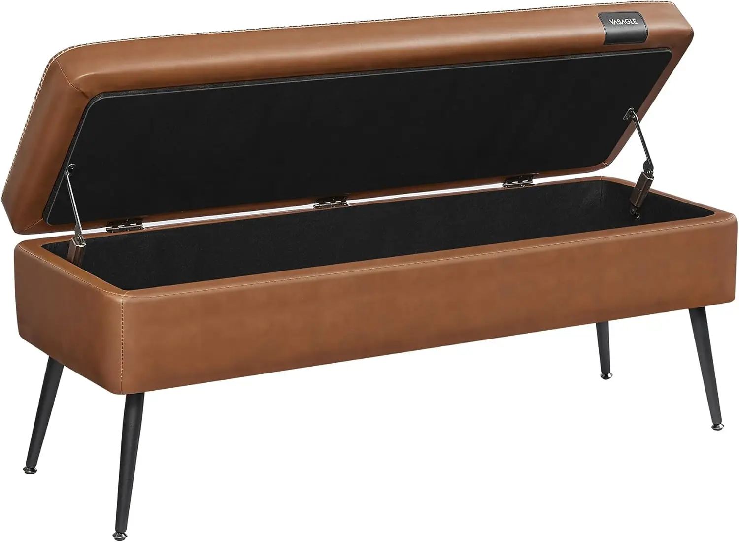 VASAGLE EKHO Collection - Storage Ottoman Bench, Entryway Bedroom Bench, 15 Gallons, Synthetic Leather with Stitching,