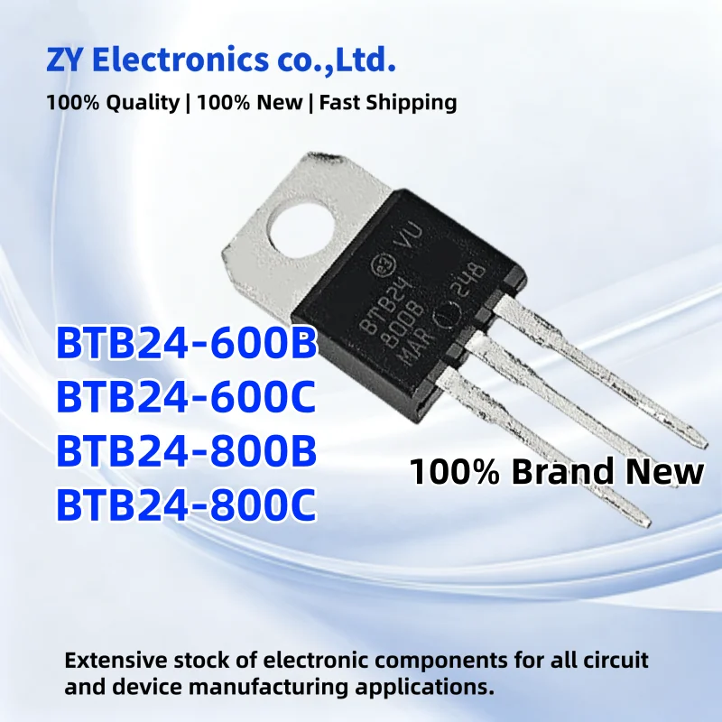 10Pcs New BTB24 BTB24-600B BTB24-600C BTB24-800B BTB24-800C TO-220 Bidirectional thyristor In Stock