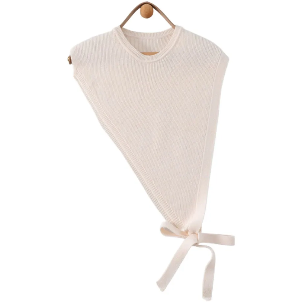 

Solid Color Women's Knitted Shawl Niche Design Vest Fashion Crossbody Shawl Retro Beveled Edge Skew Triangle Shawl Spring