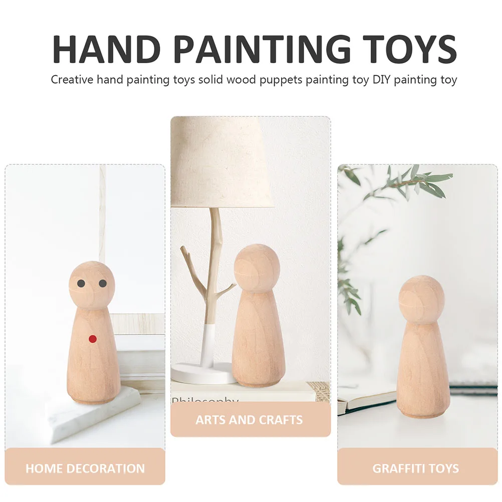 

10pcs Wooden Diy Wood Painting Playthings Drawing Craft Accessories Wood Embryo Diy Hand