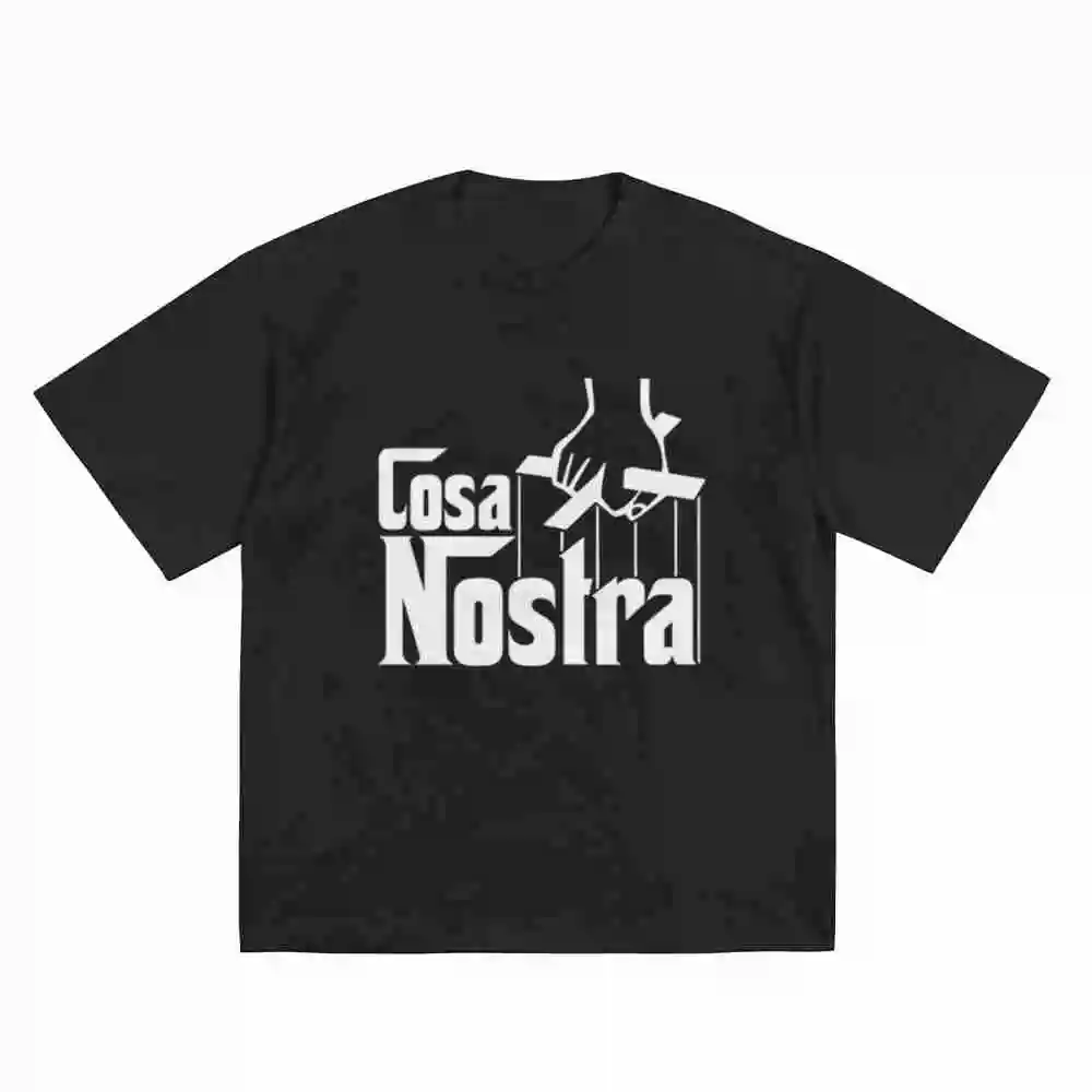 Cosa Nostra Turquoise Lettering Short Sleeve Tee 100% Cotton T-Shirt
