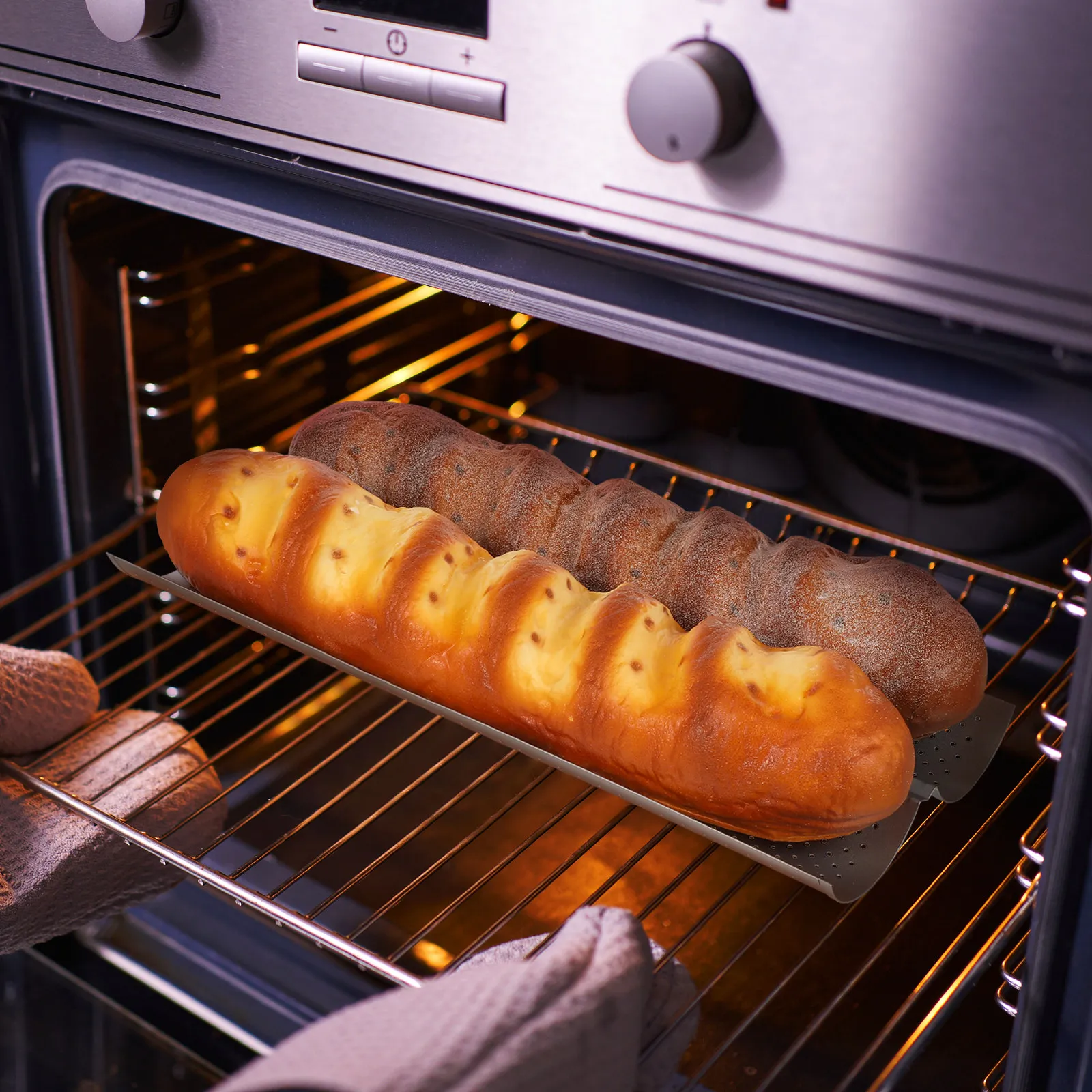 Wave Style Baguette Baking Mould 2 Slot Silver Heavy Duty for French Bread Or Commercial Bakery Baking Tray Tool
