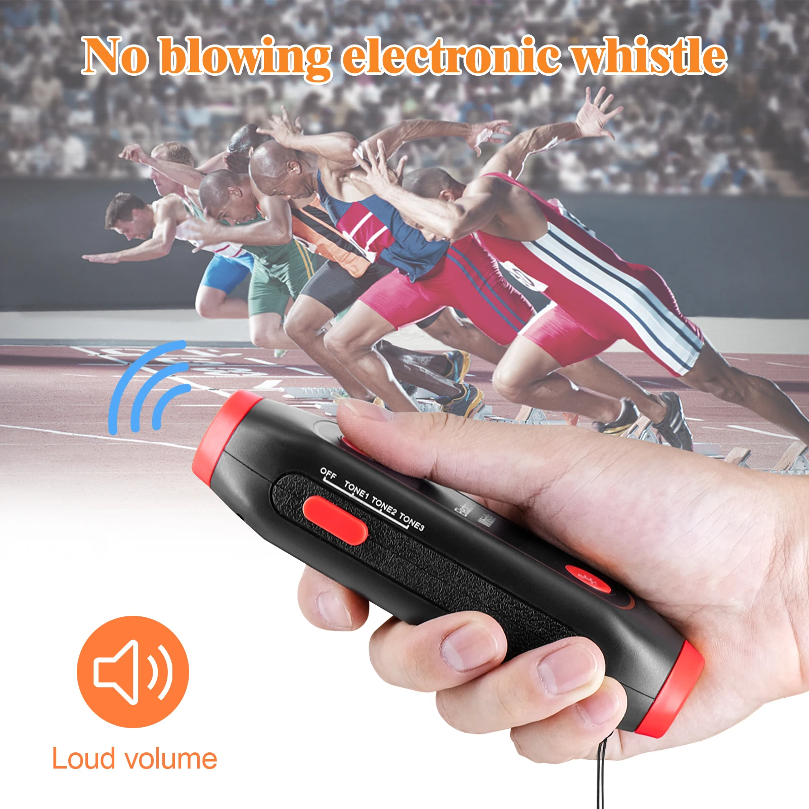 Electronic Whistle Handheld Electric Whistle with Lanyard SOS Light Flashlight for Coaches Referees P.E. Teacher