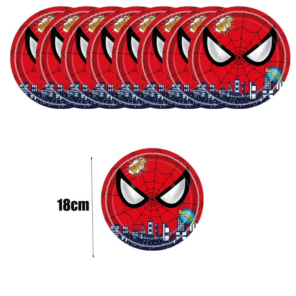 New Disney Red Spiderman Party Spidey Supplies Cup Plate Napkin Tablecloth Party For Boys Birthday Baby Shower Party Decoration