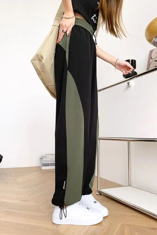 

New Sport Wide Leg Women's Loose Slimming Casual Pants High Waist Straight Tube Drapey Thin Summer