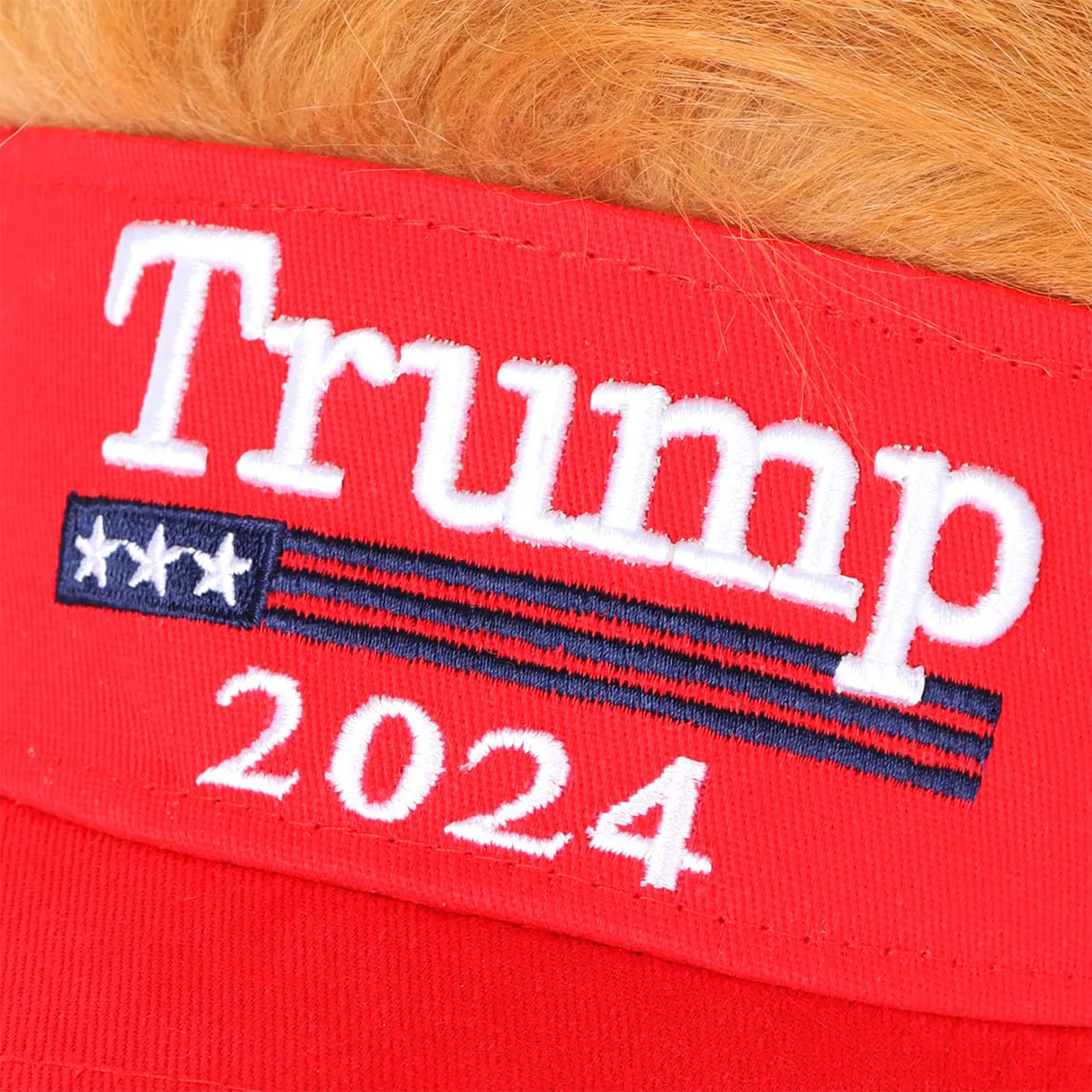 Baseball Cap Wig with Trump's Style Hair Red Hair Visor Sun Cap Wig Peaked Caps for Hiking Off-Roading Fishing Running