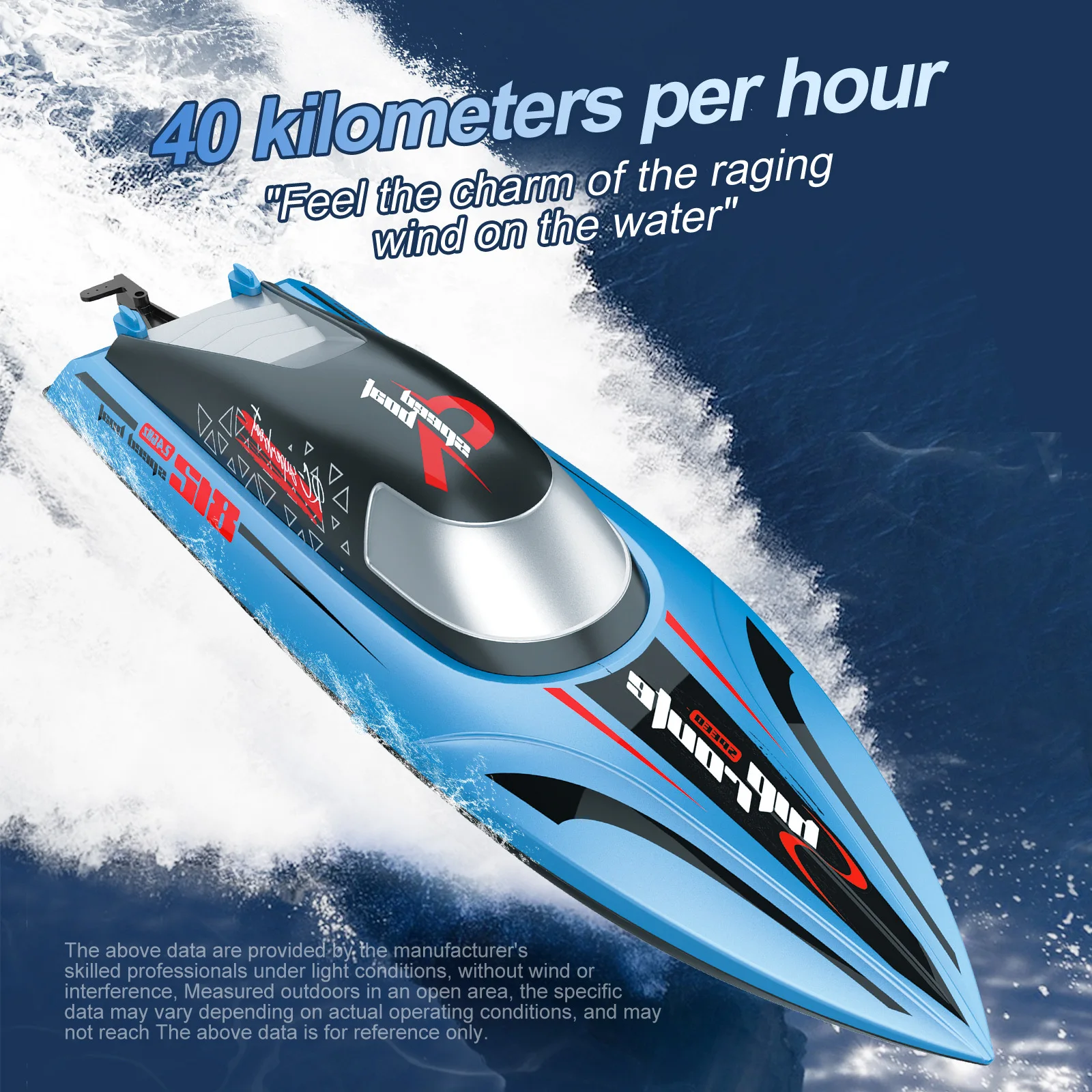 Rc High Speed Boat 40km/h 48cm Remote Control Ship Racing Speedboat Waterproof Speed Ship Controlling Distance 200m