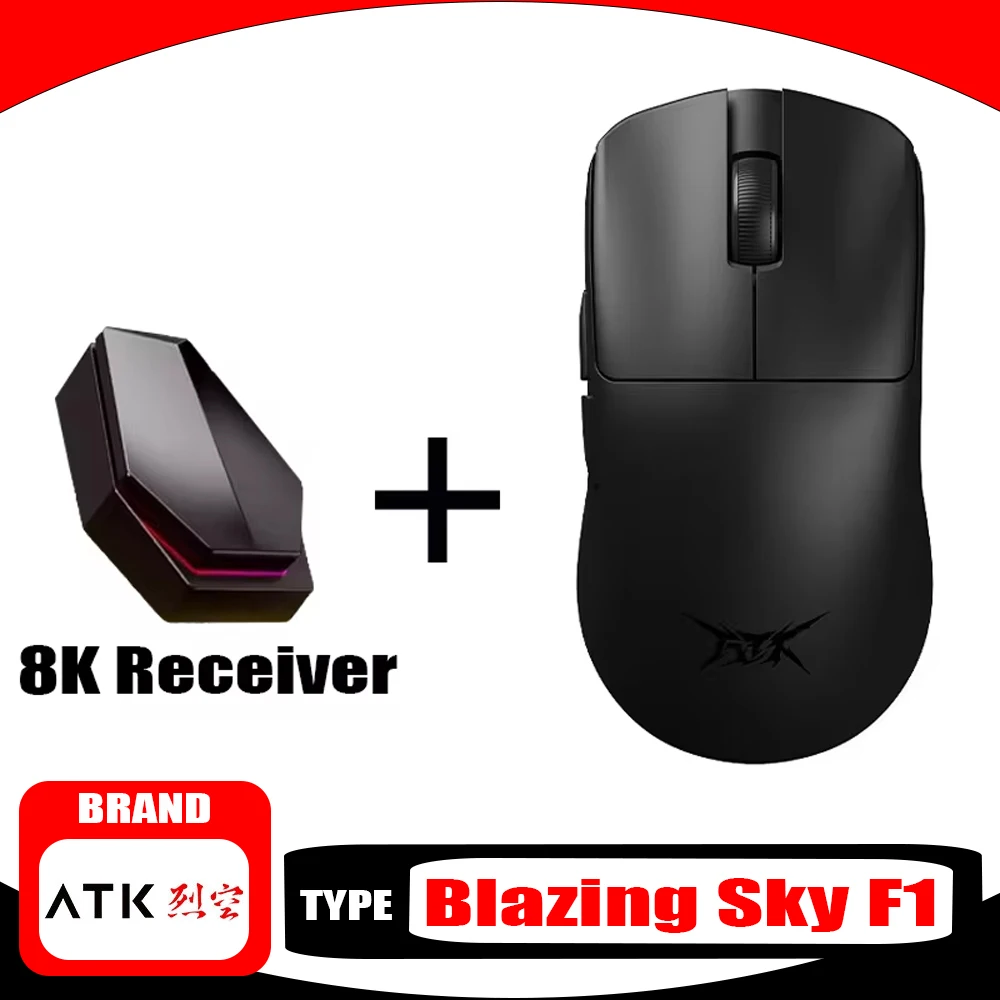 Atk Blazing Sky F1 Mouse Paw3950 Liekong F1 Double 8k Wireless Gaming Mouse Smart Speed Fps Lightweight Pc Gamer Office Gifts