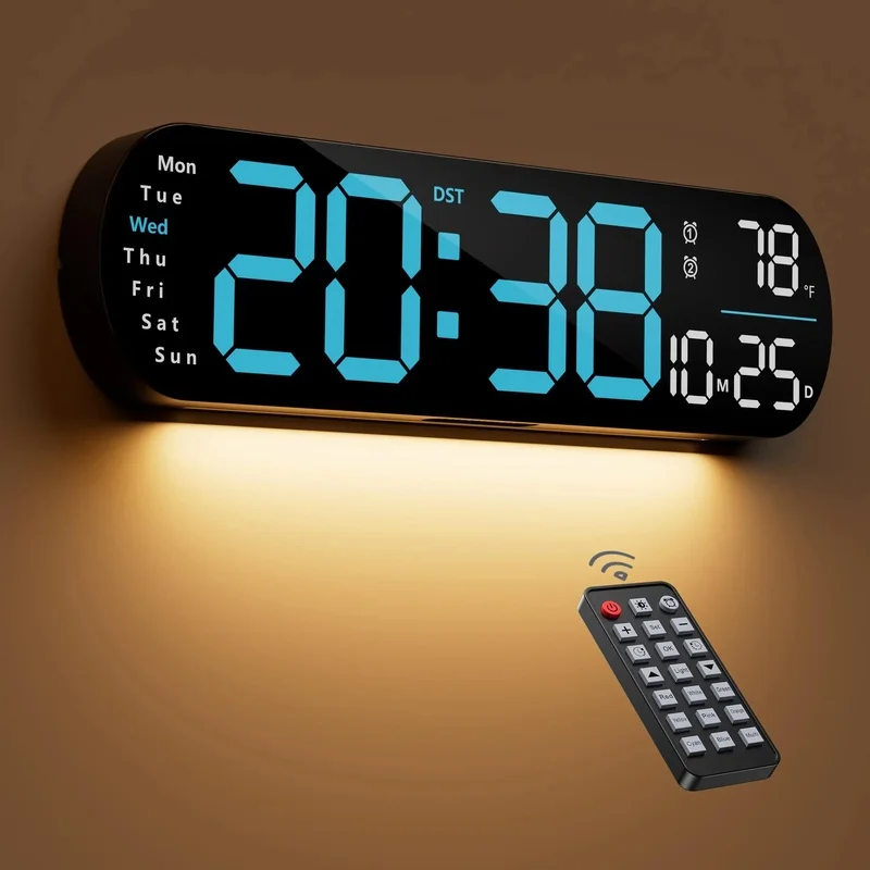 

24-Hour Digital Wall Clock Timer with 2 Alarms for Living Room, Bedroom, Study - Decoration, Gift