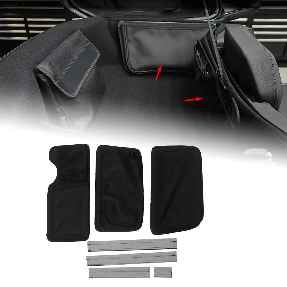 Motorcycle TourPack Organizer Trunk Saddlebag Liner Storage Bag Set Fit For Harley Road Glide Street Glide 2023-2026 Nylon Black
