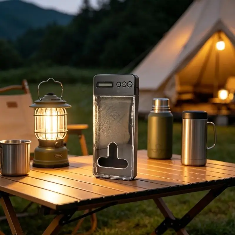 96BA Clear Front Smartphone Timer Case with USB C Rechargeable Design for Study Work
