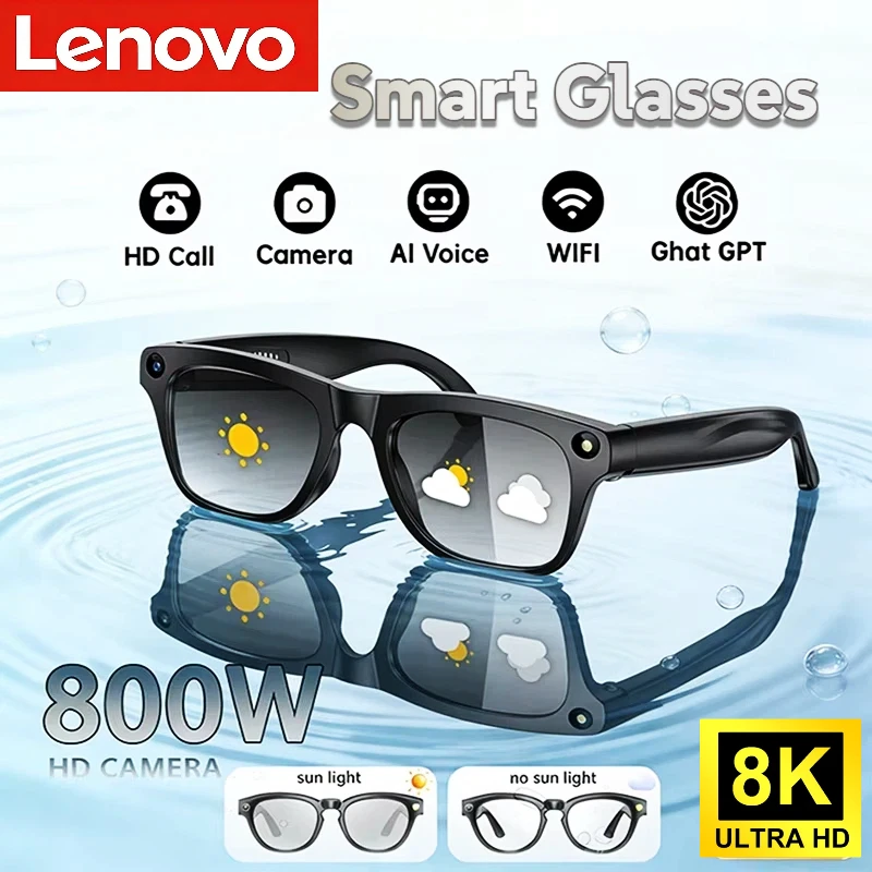 Gafas Inteligentes Lenovo 8K con Cámara IA de 800MP, Multifuncionales, Fotocrom…