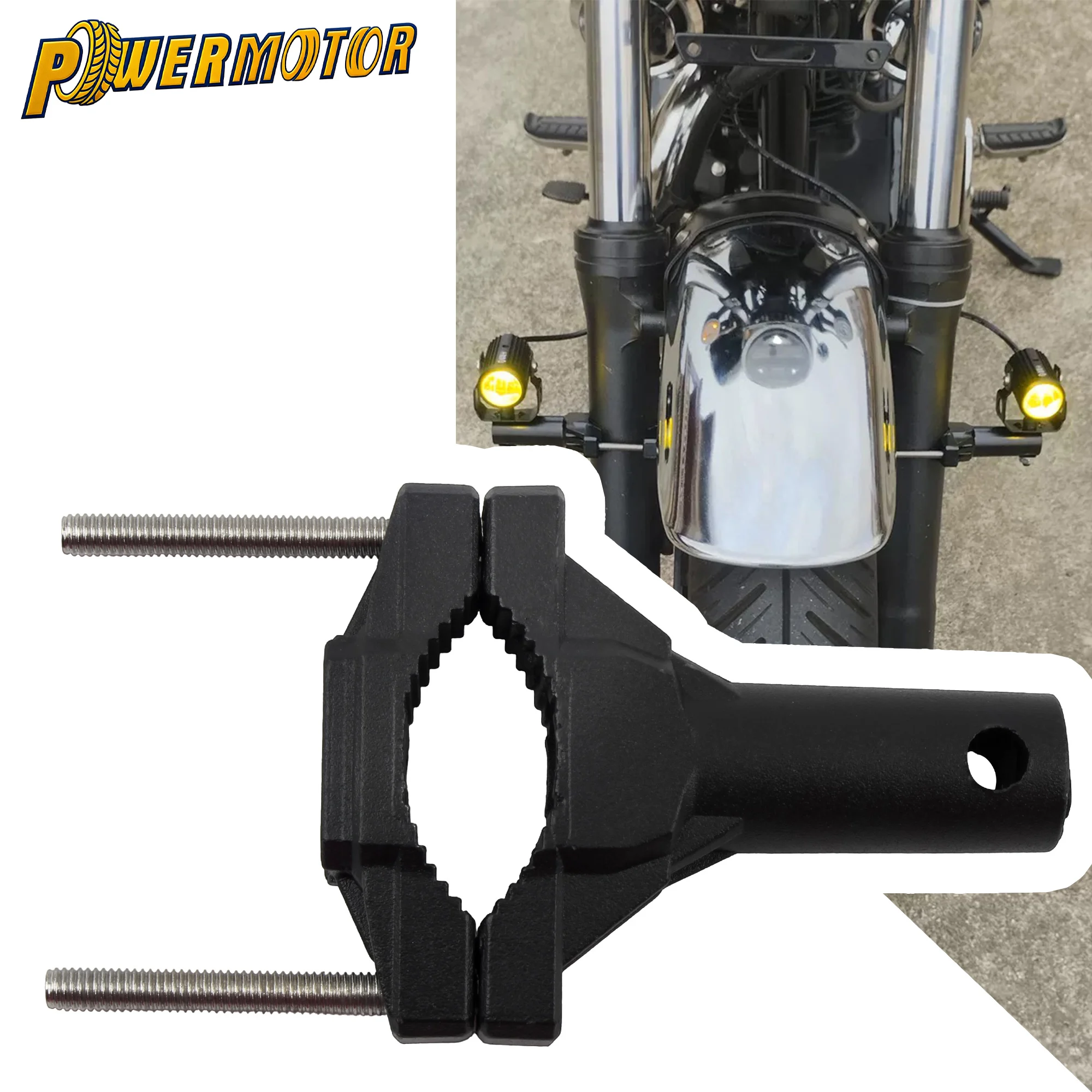 Soporte Universal para Faro de Motocicleta de 2-3.8CM, Soporte Modificado para Parachoques, Soporte para Faro de Motocicleta, Extensión de Barra para Faro