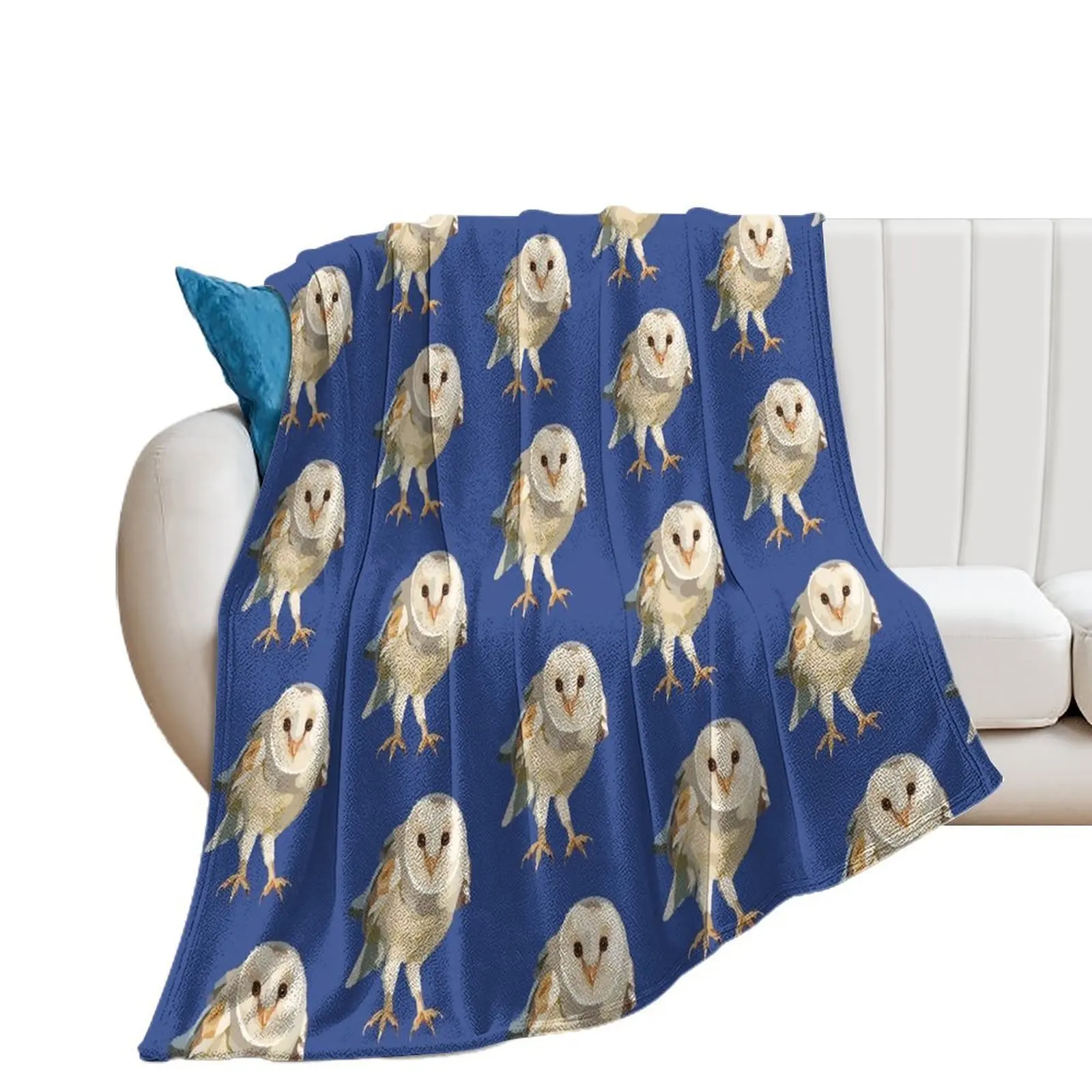 Barn Owl Crouching Illustration Throw Blanket Luxury Thicken For Baby warm winter Blankets