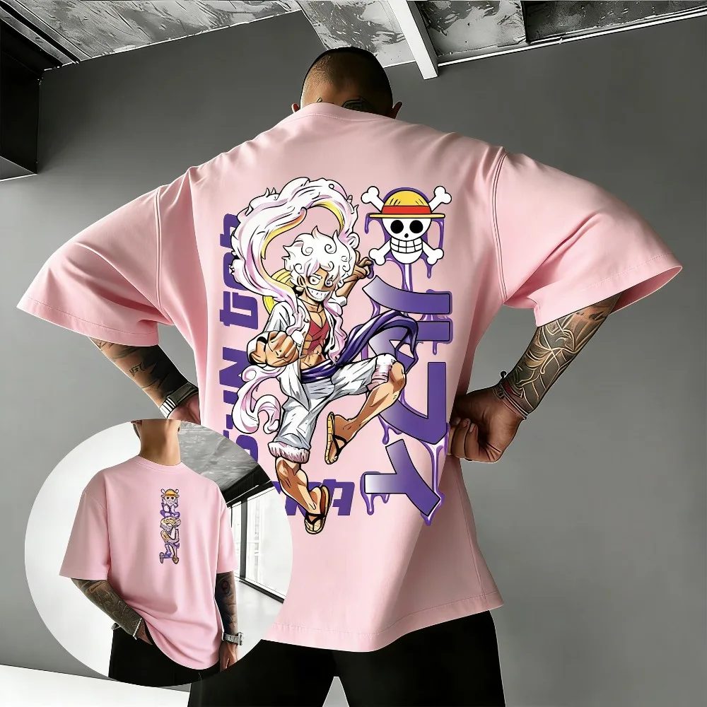 

Plus Size One Piece Anime Printed Summer Men and Women T-shirt Casual Parent Child Top Fashion Y2K Harajuku Style Street Wear