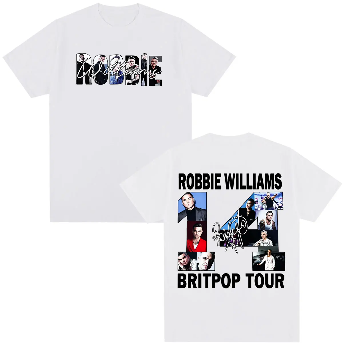 Robbie Williams Britprwp Tour Merch T Shirts Men's Women Clothing Fashion Short Sleeve T-shirt Cotton Casual T-shirts Streetwear