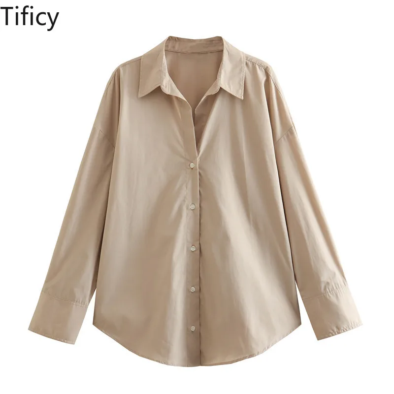 

TIFICY Casul Shirts Autumn New Women's Printed Satin Texture Hanging Long Sleeve Shirt Blusas Femininas Com Frete Gratis