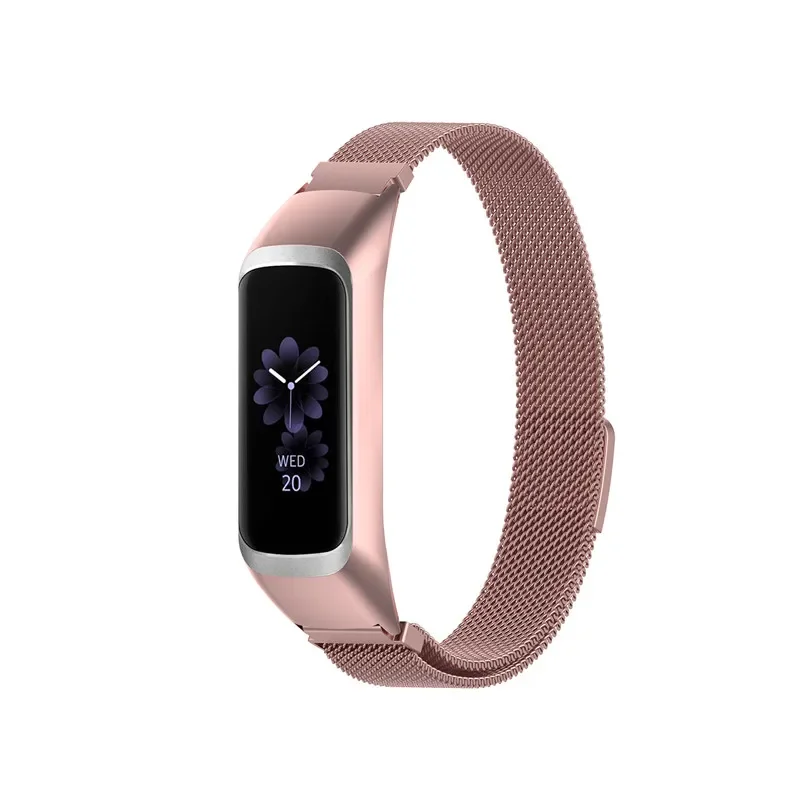 Correa in acciaio inossidabile per Samsung Galaxy Fit2 R220 cinturino in metallo con anello magnetico di ricambio per orologio da polso per Galaxy Fit 2
