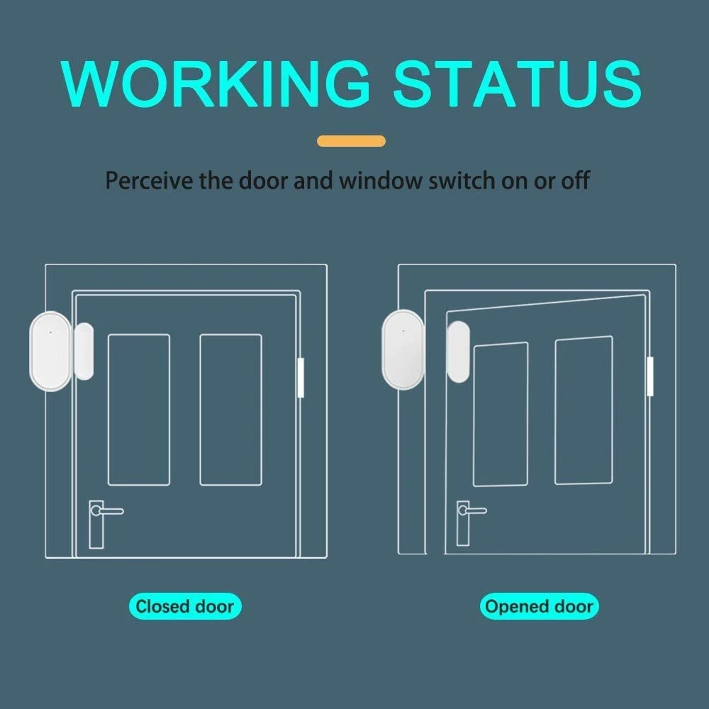 Imagem -06 - Tuya Zigbee Sensor Magnético de Porta e Janela Conexão sem Fio Smart Home Detectores de Portas Automação Magnética