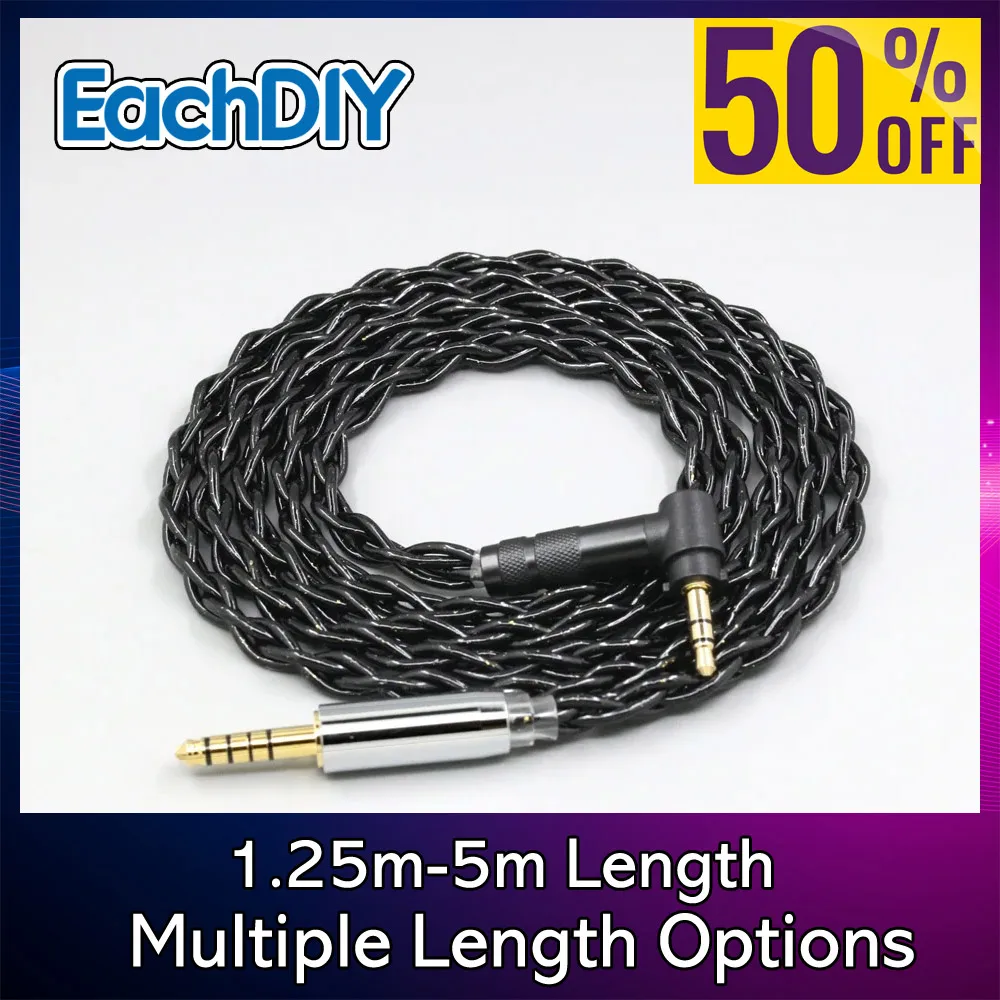 포스텍스 T50RP Mk3 T40RP Mk2 T20RP Mk2 데코니 오디오 8486용 99% 순은 팔라듐 그래핀 플로팅 골드 헤드폰 케이블