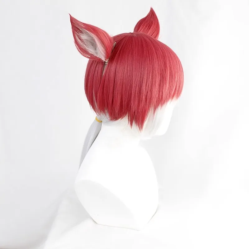 Final fantasia cosplay graha tia perucas com clipe de orelha cabelo feminino graha tia traje resistente ao calor cabelo sintético festa + peruca boné