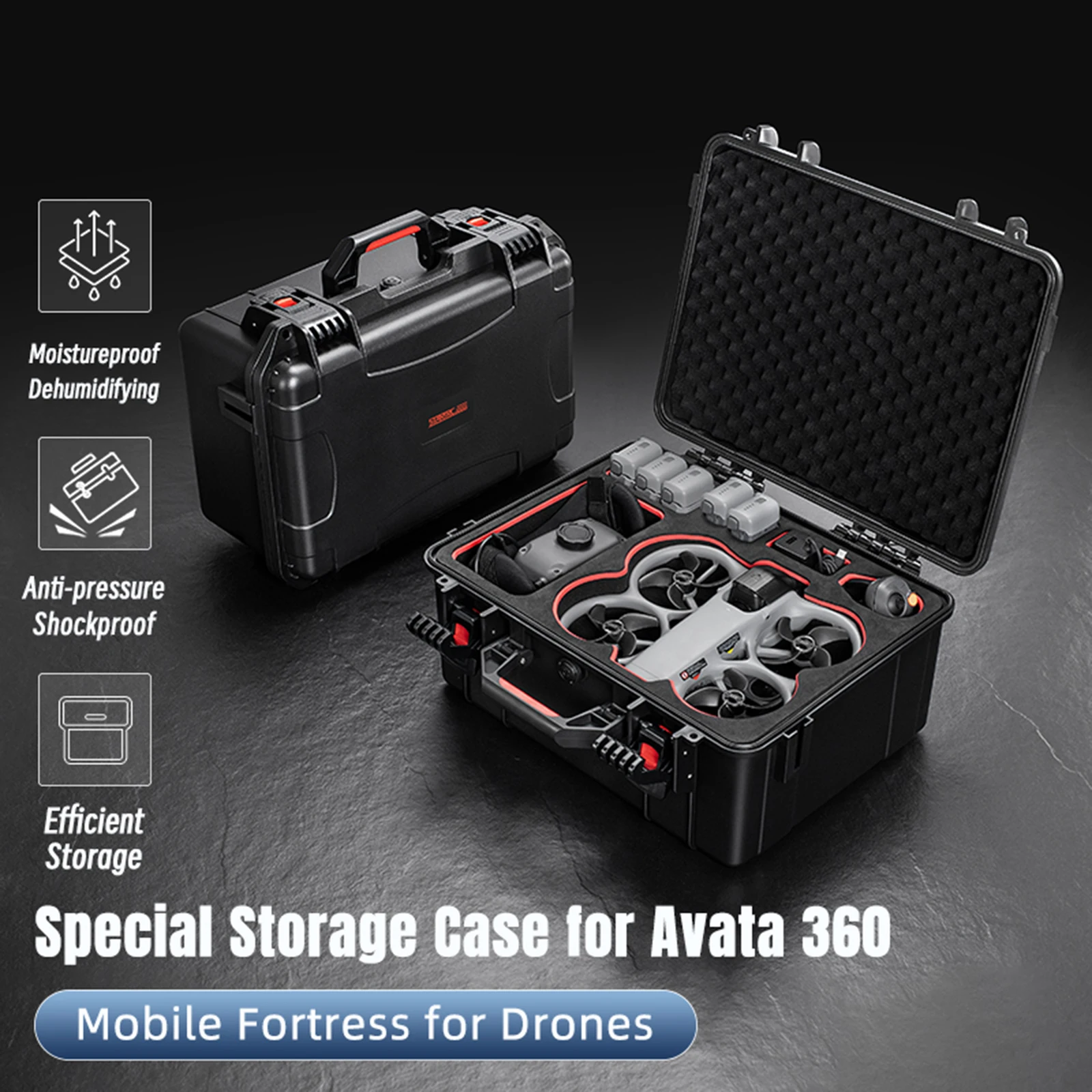 Drone Hard Shell Case - สำหรับอวาต้า 360 อุปกรณ์เสริมโดรน กระเป๋าใส่ของแบบกันน้ำ กระเป๋าเก็บของแบบแข็ง กระเป๋าเก็บของแบบเปลือกแข็ง