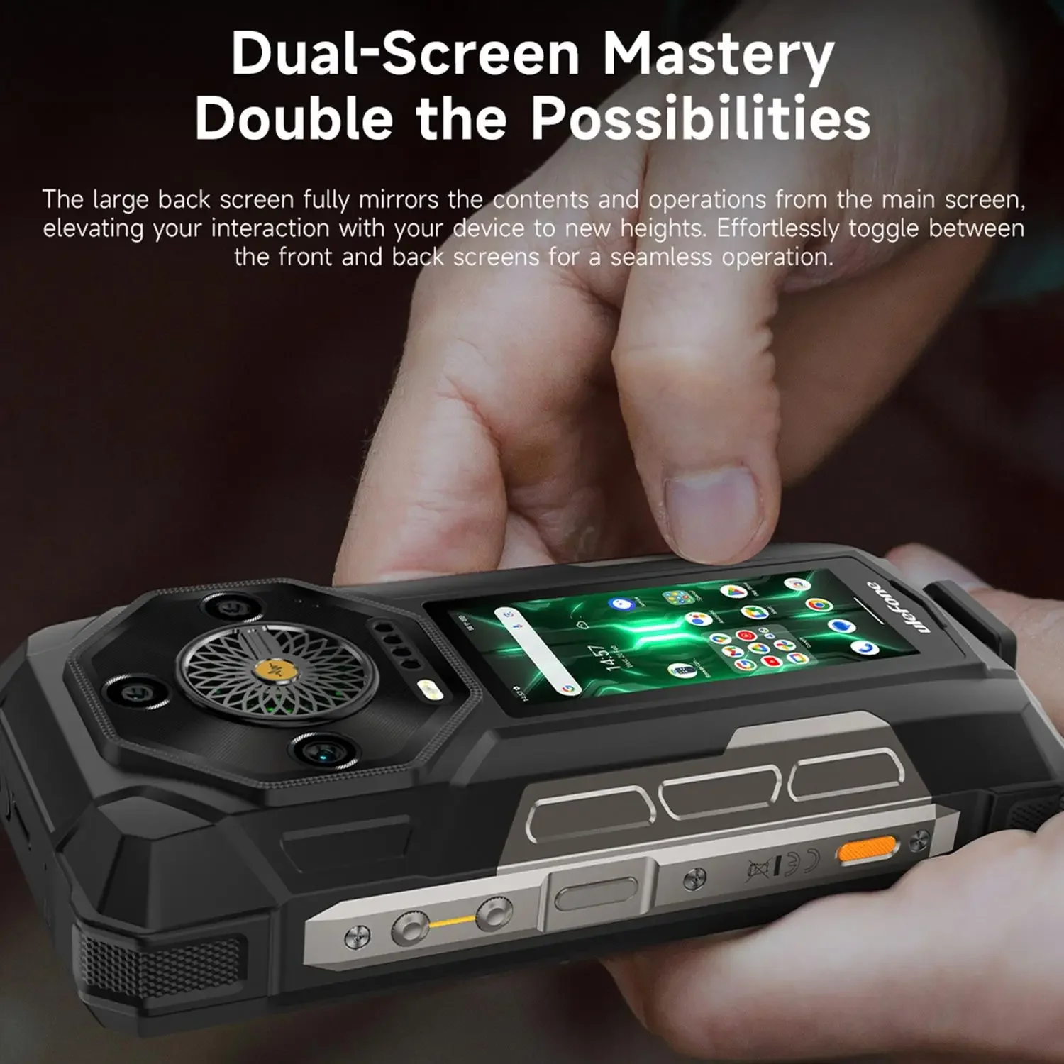 Ulefone Armor 33 Pro 5G ラギッドスマートフォン Android 15 デュアルスクリーン 6.95インチ 120Hz 32GB+512GB 携帯電話 25500mAh 66W 64MP NFC